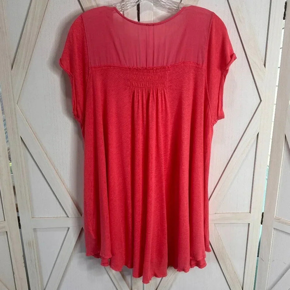 Free People Highland Button Front Tee in Pink - Picture 4 of 6